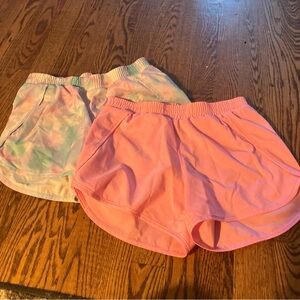 All In Motion Girls Shorts xl 14 Colorful Logo String Summer Lot